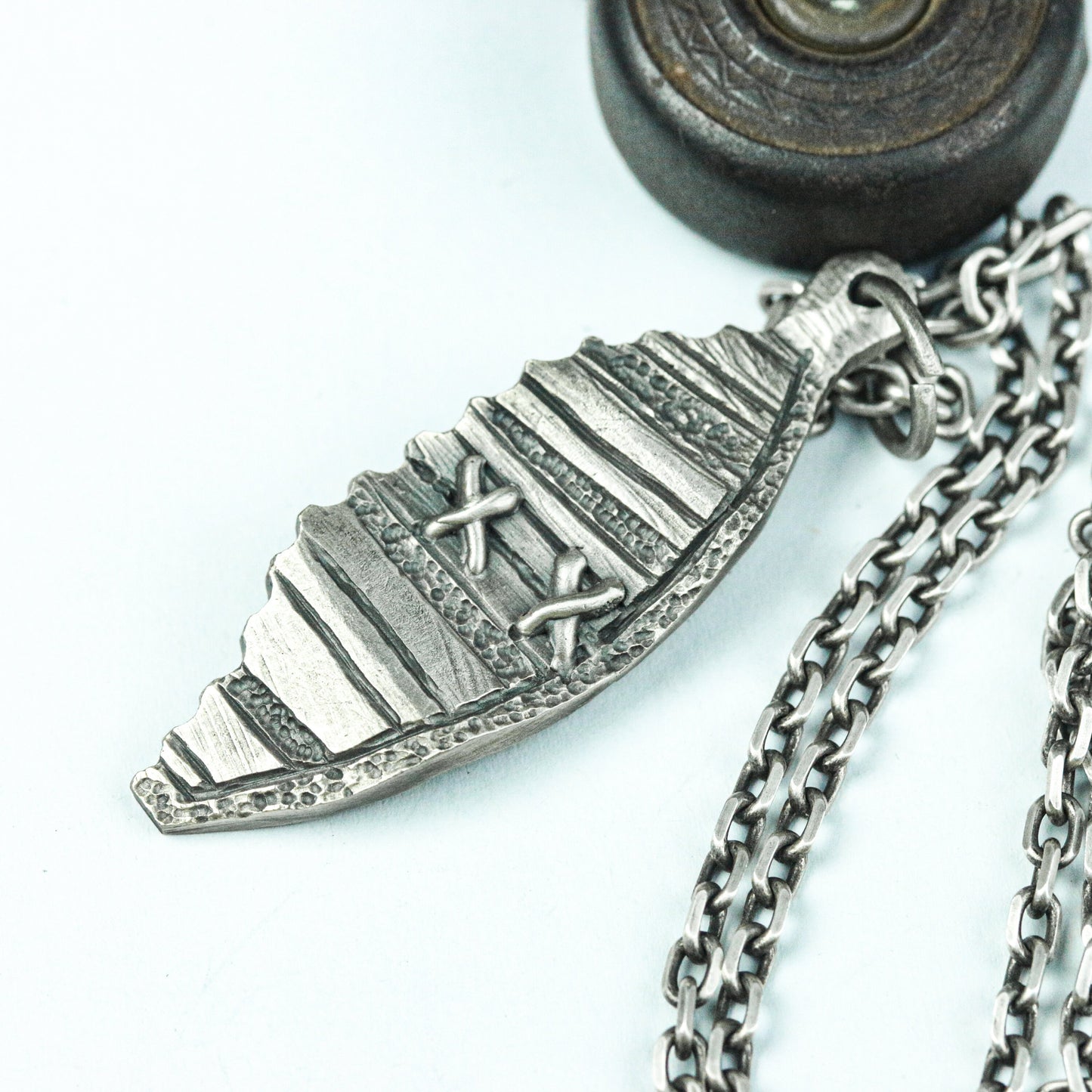 Tribal Feather Totem Pendant - Artisan Crafted in 925 Silver