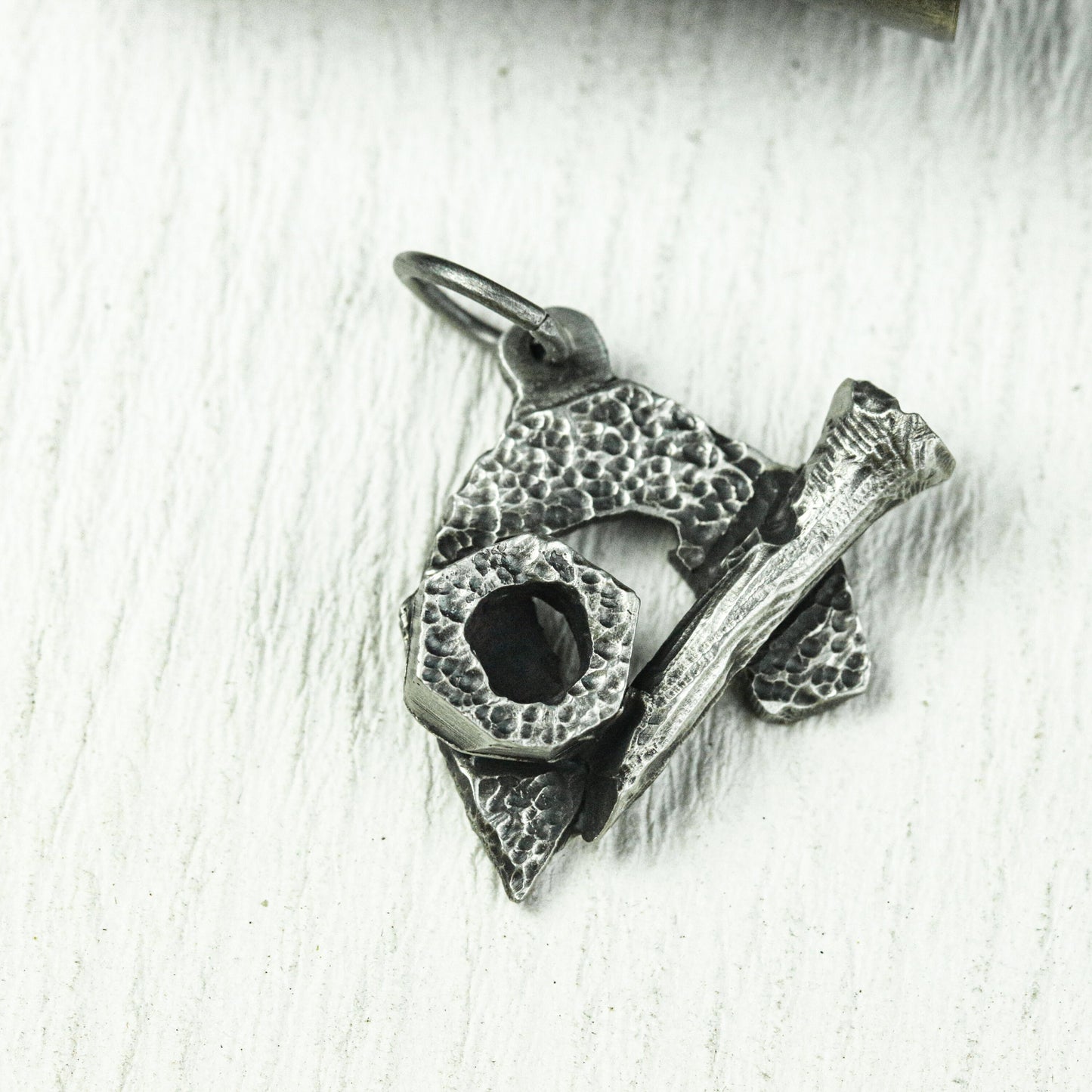 Forged Ruin Pendant - 925 Silver Handcrafted