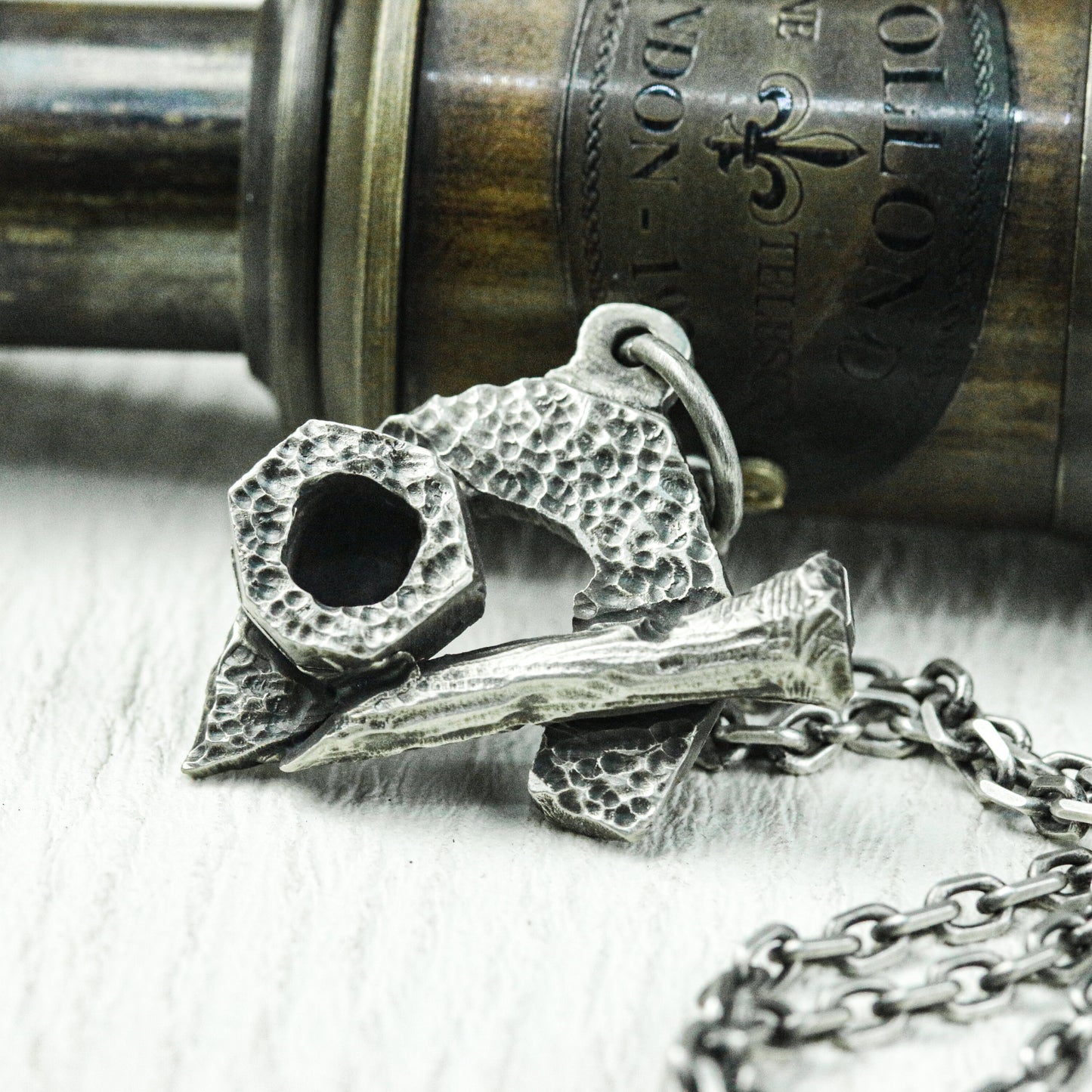 Forged Ruin Pendant - 925 Silver Handcrafted