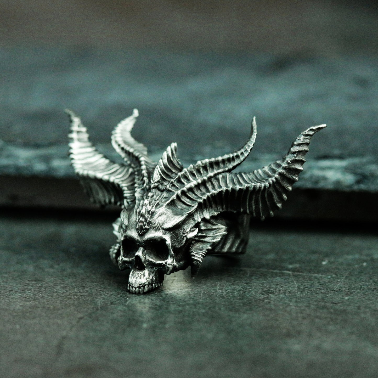 Horned Demon Ring ¨C 925 Silver Handmade