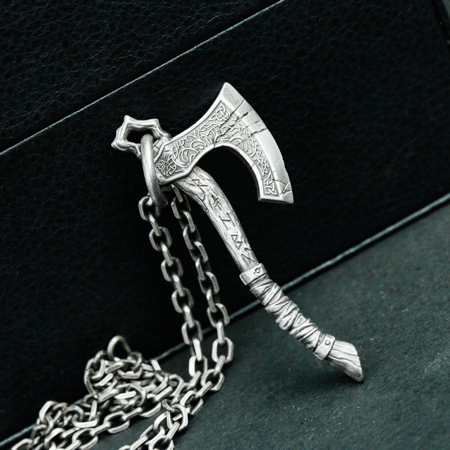 Tribal Axe Rune Pendant - 925 Silver Handmade