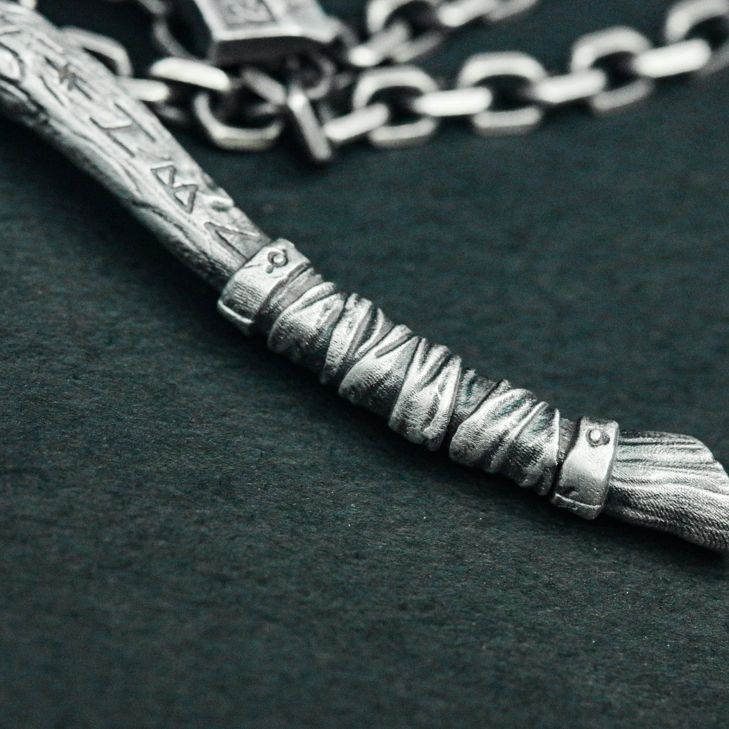 Tribal Axe Rune Pendant - 925 Silver Handmade