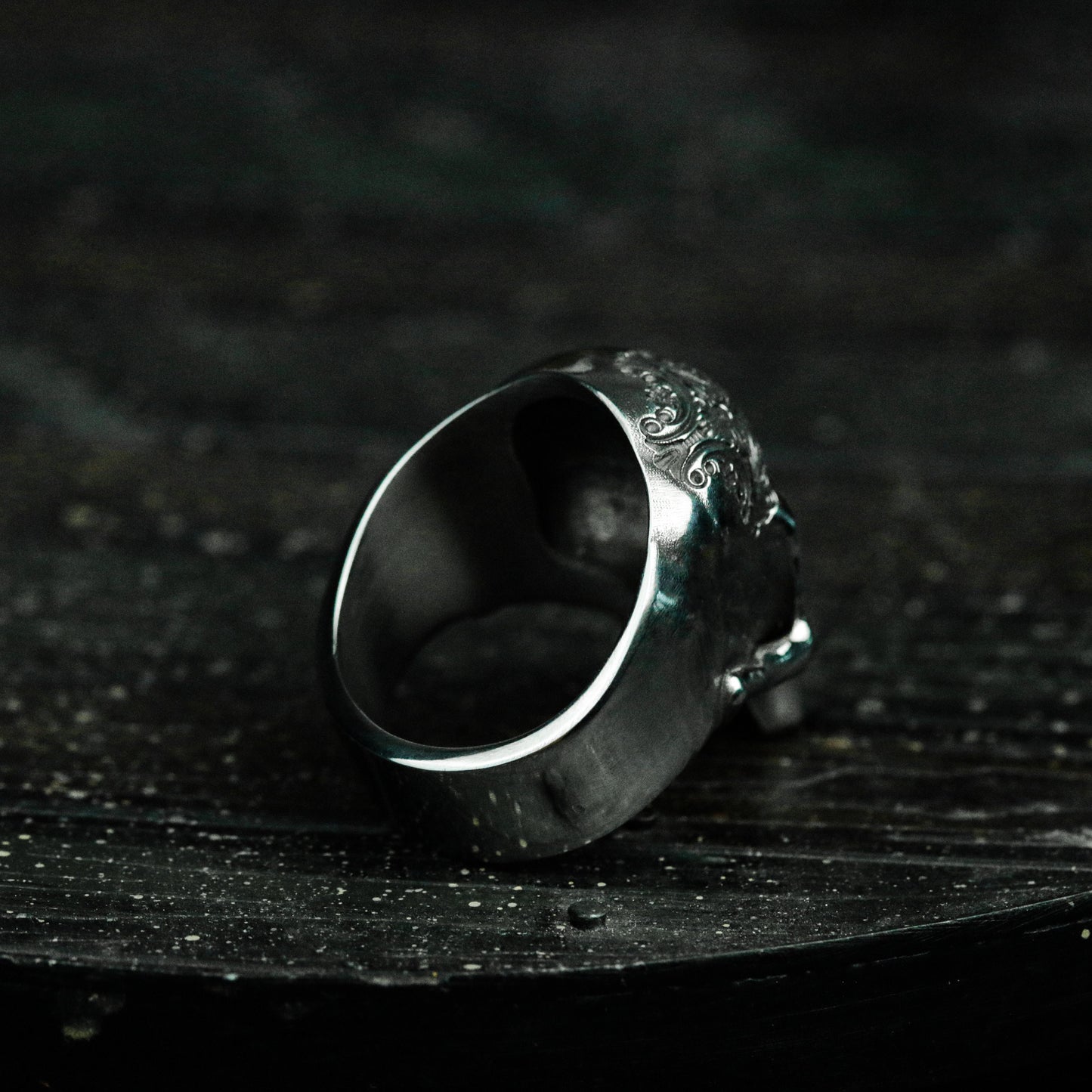 Half Skull Ring - 925 Silver Handmade Gothic Mask