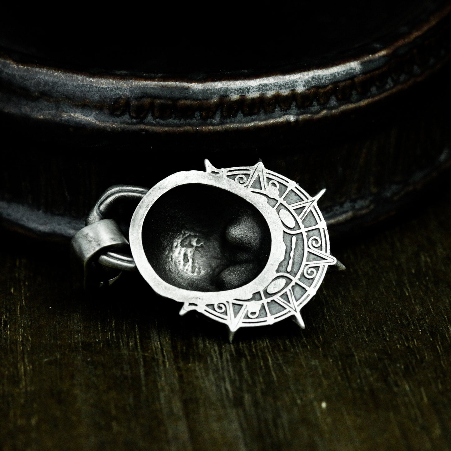Skull with Spider Web Crown Pendant ¨C 925 Sterling Silver Handmade