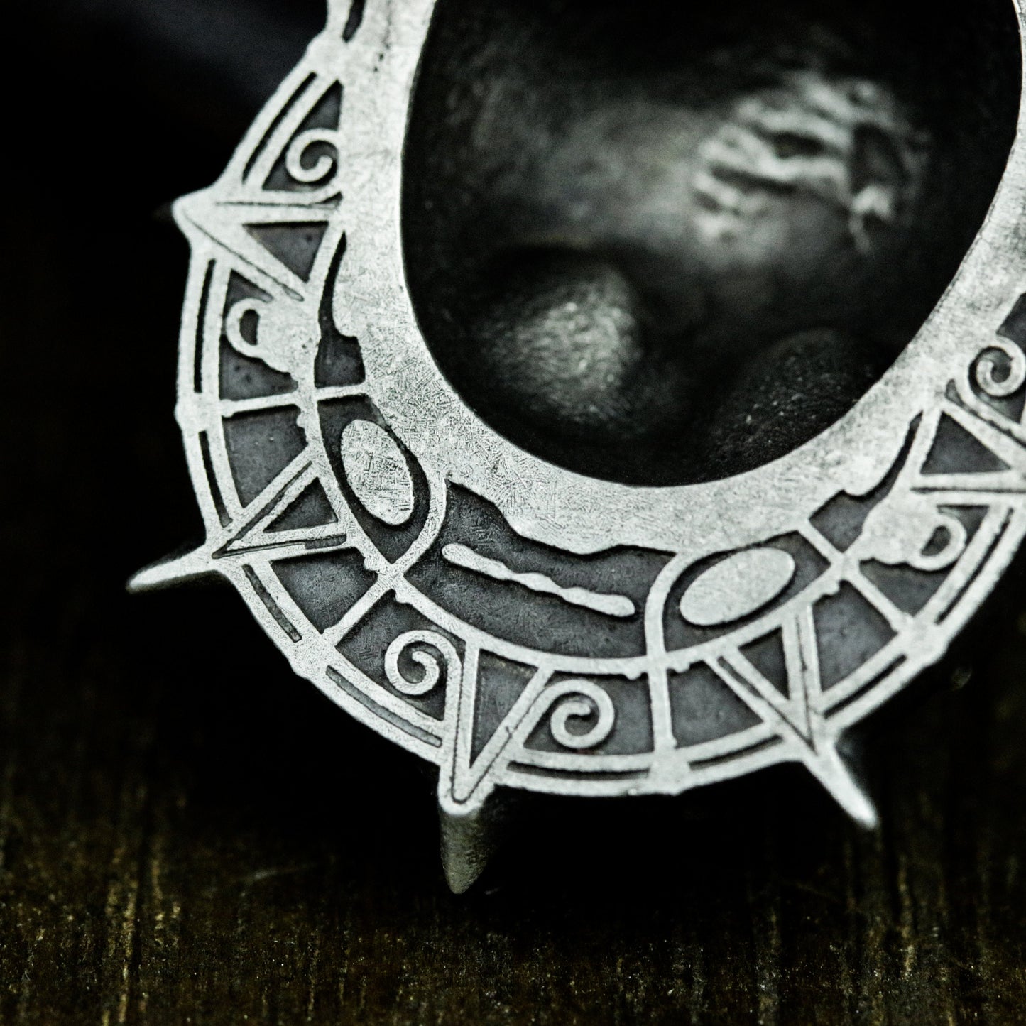Skull with Spider Web Crown Pendant ¨C 925 Sterling Silver Handmade