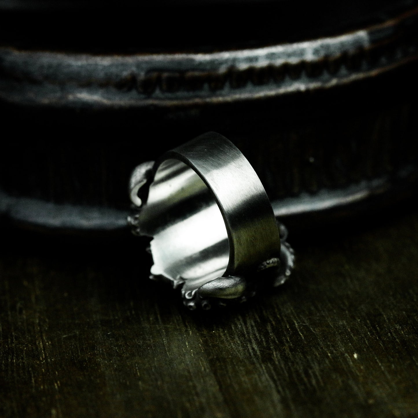 Octopus Tentacle Ring with Twisting Design ¨C 925 Sterling Silver Handmade