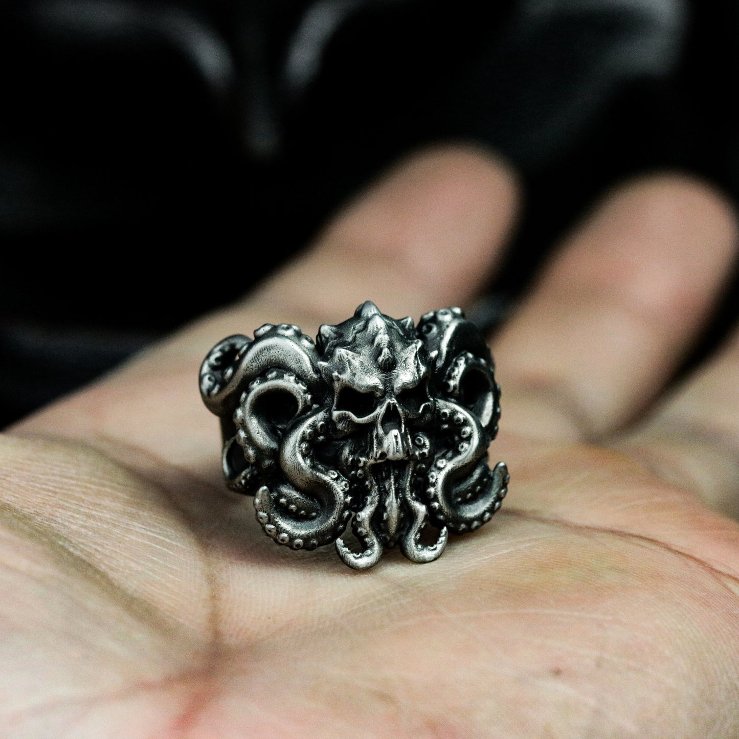 Octopus Tentacle Ring with Twisting Design ¨C 925 Sterling Silver Handmade