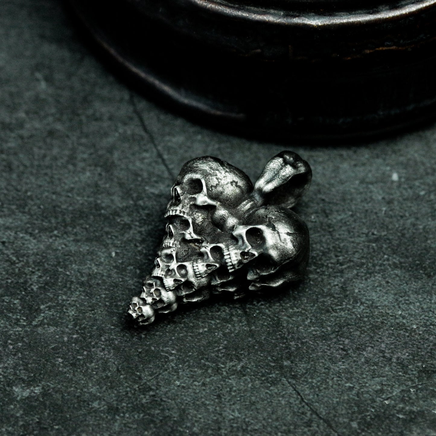 Cracked Heart Skull Pendant ¨C 925 Sterling Silver Handmade