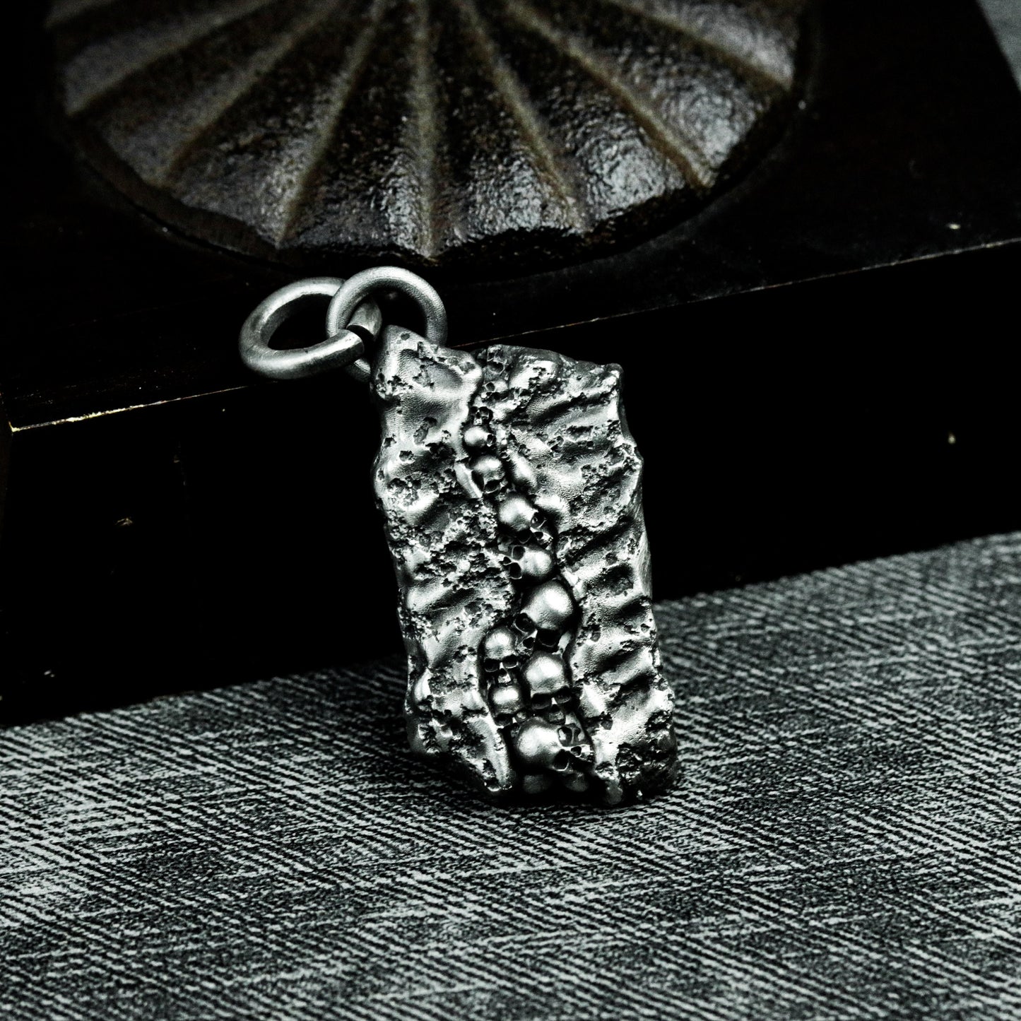 Textured Bone Wall Pendant ¨C 925 Sterling Silver Handmade