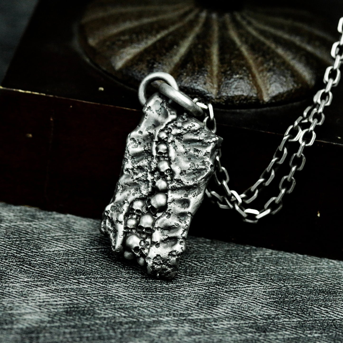 Textured Bone Wall Pendant ¨C 925 Sterling Silver Handmade