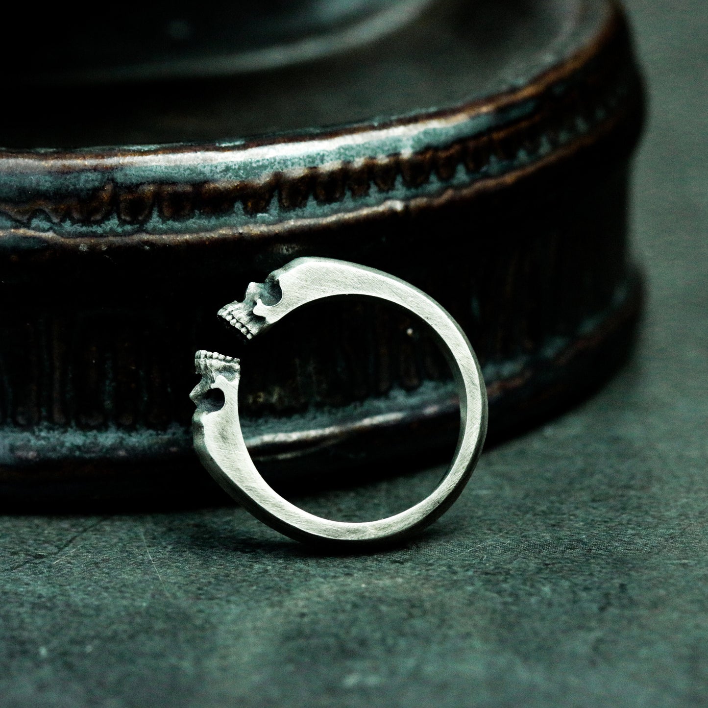 Adjustable Skull Ring - 925 Silver Handmade