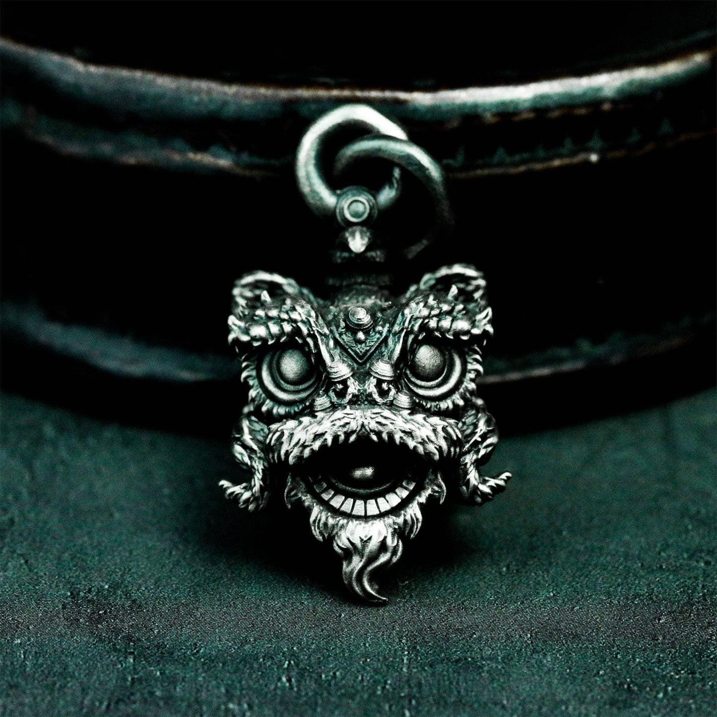 Tang Lion Guardian Pendant - 925 Sterling Silver Handmade