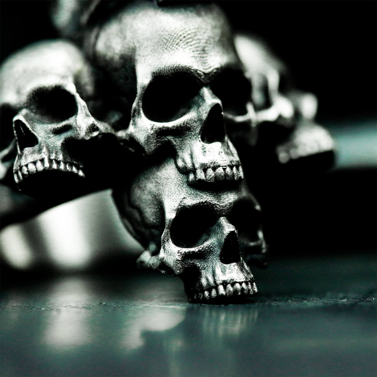 Five Skulls Ring - 925 Silver Handmade