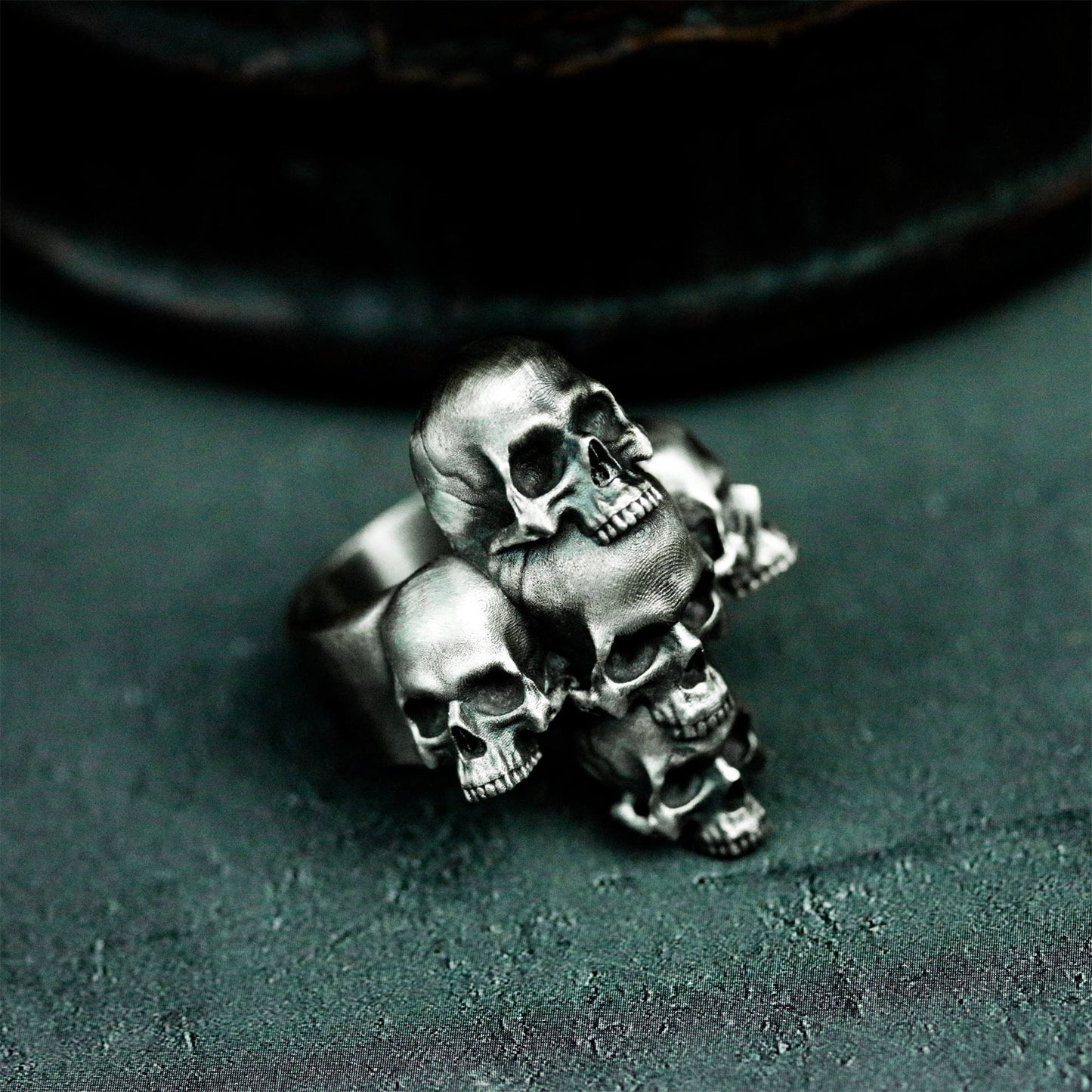 Five Skulls Ring - 925 Silver Handmade