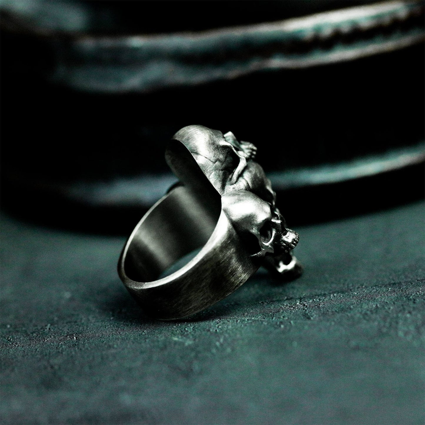 Five Skulls Ring - 925 Silver Handmade