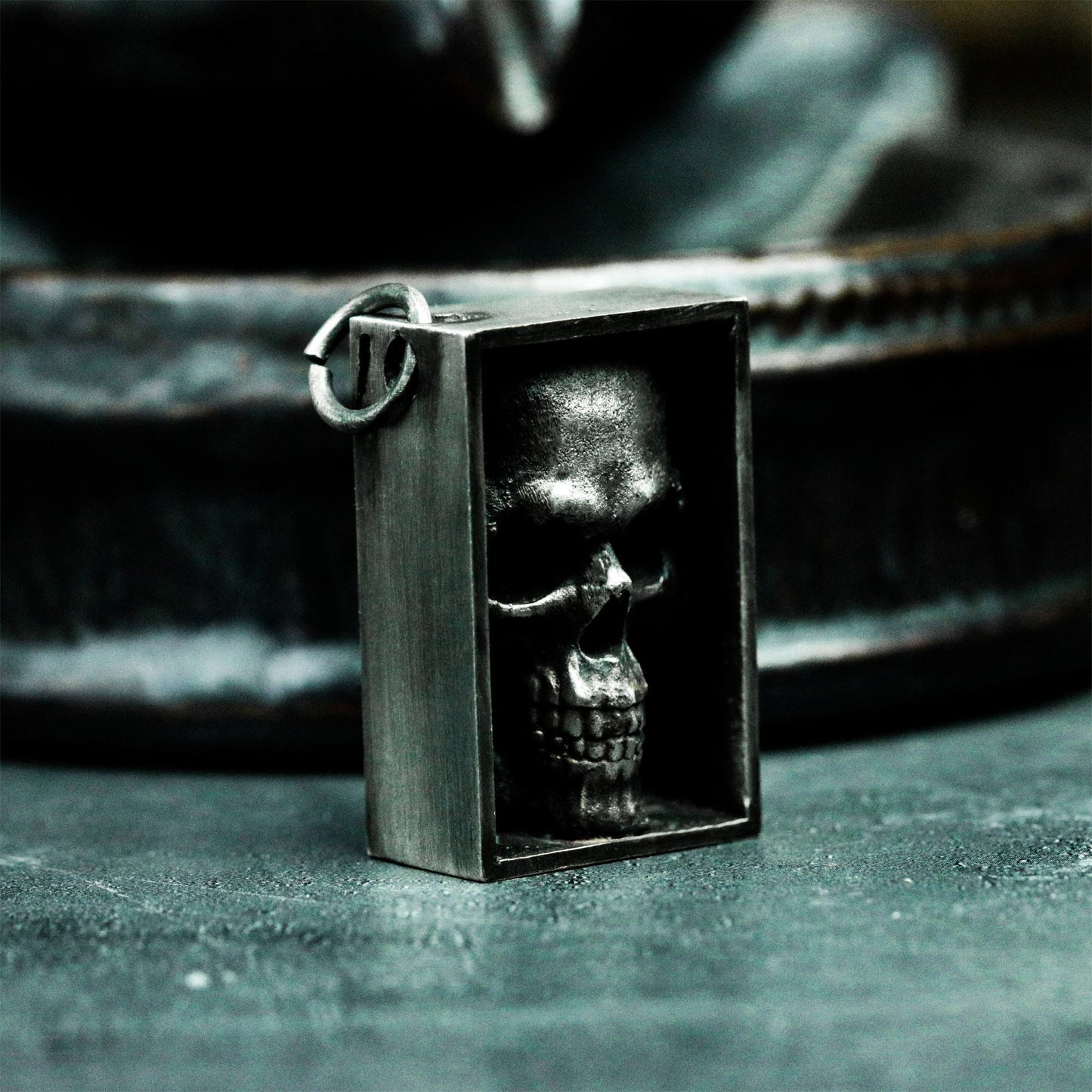 Boxed Skull Pendant - 925 Silver Handmade