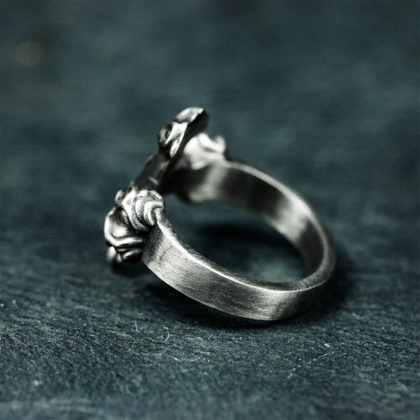 Iron Cross Ring with Barbed Tips ¨C 925 Sterling Silver Handmade