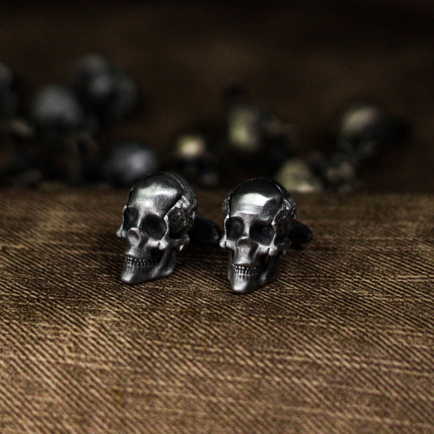 Skull Cufflinks - 925 Silver Handmade