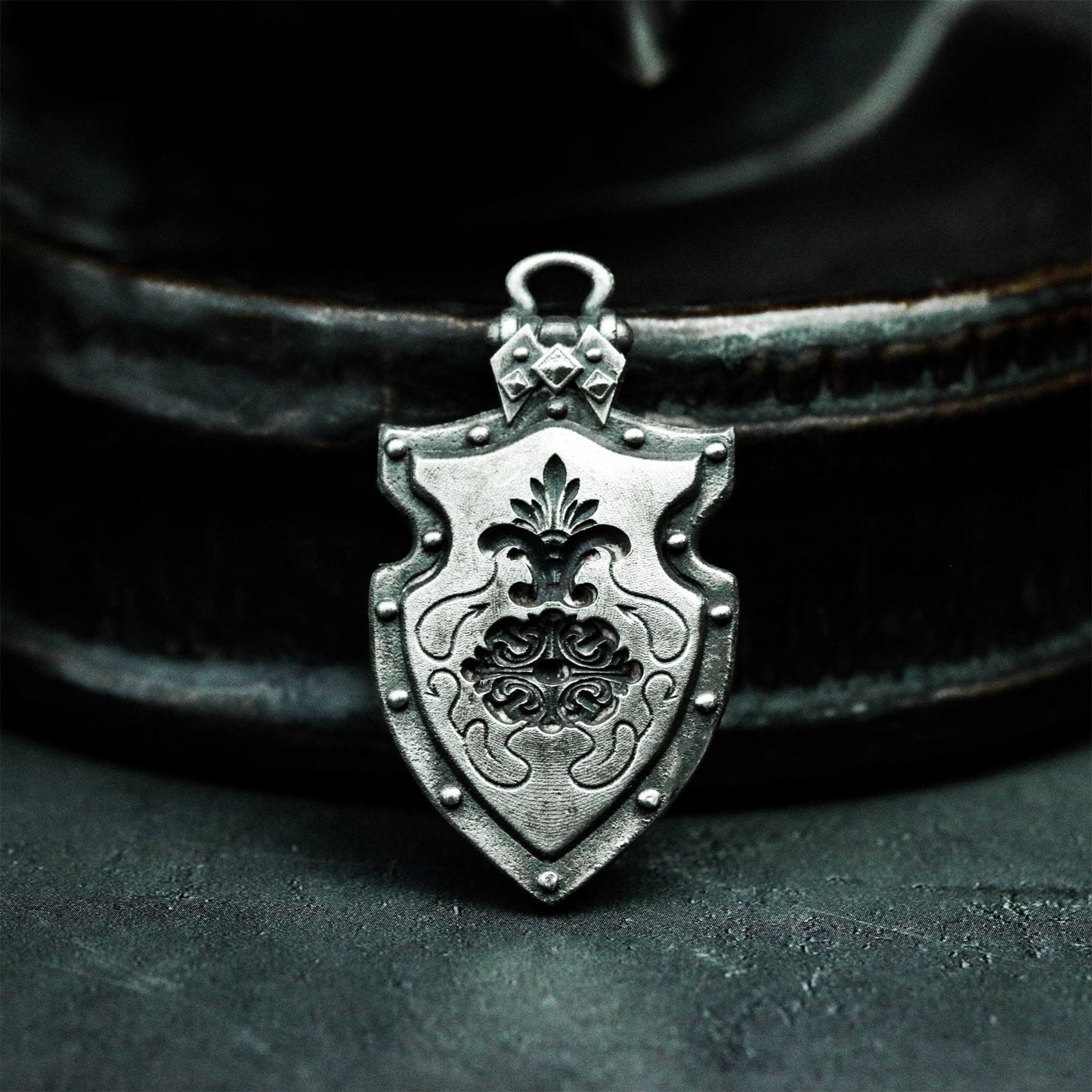 Cemetery Shield Skeleton Pendant - 925 Silver Handmade
