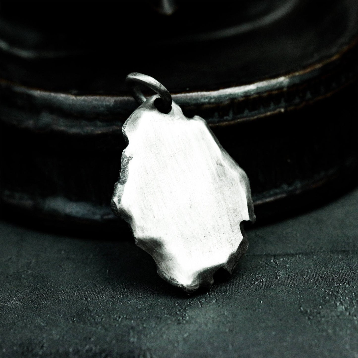 Chameleon Fossil Pendant with Skull and Spine Detail ¨C 925 Sterling Silver Handmade