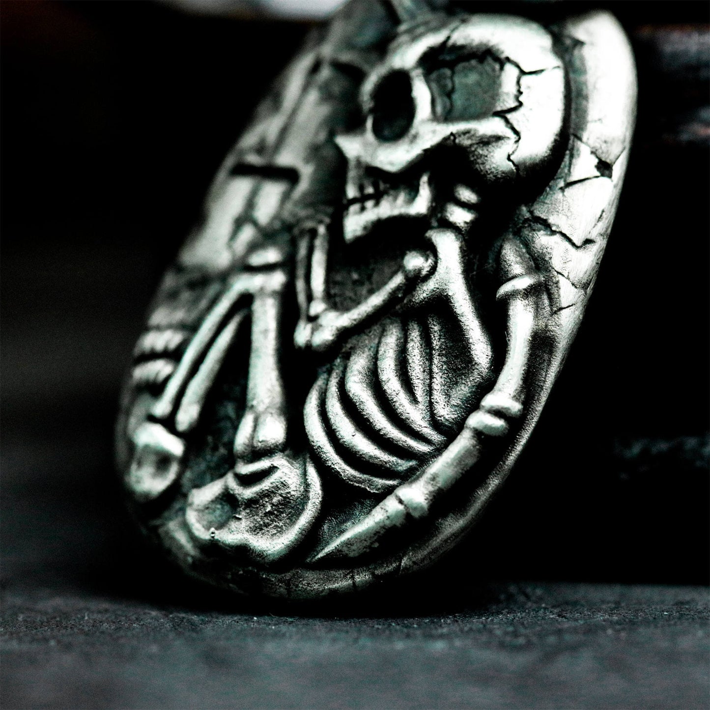 Skeleton Samurai Pendant ¨C 925 Sterling Silver Handmade