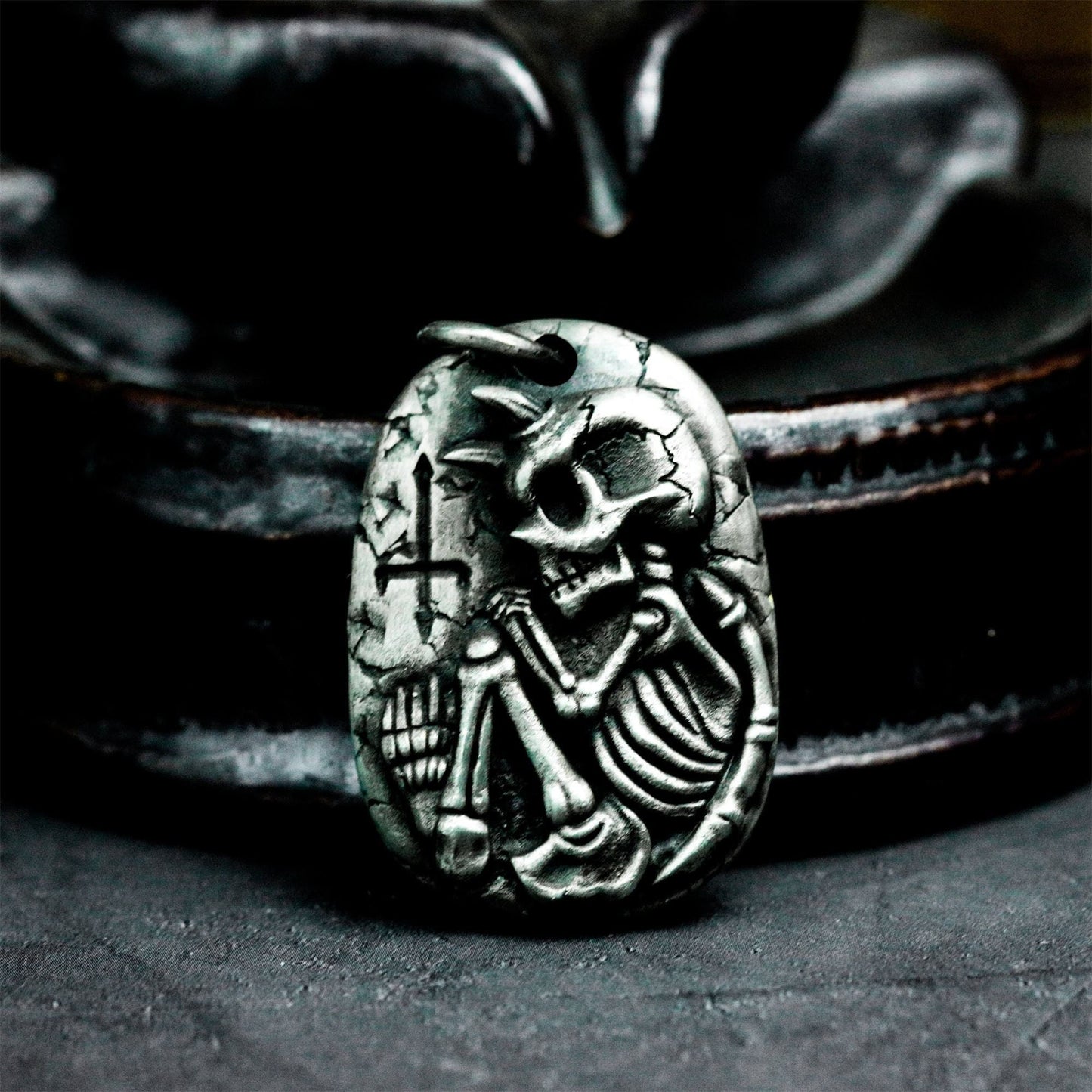 Skeleton Samurai Pendant ¨C 925 Sterling Silver Handmade