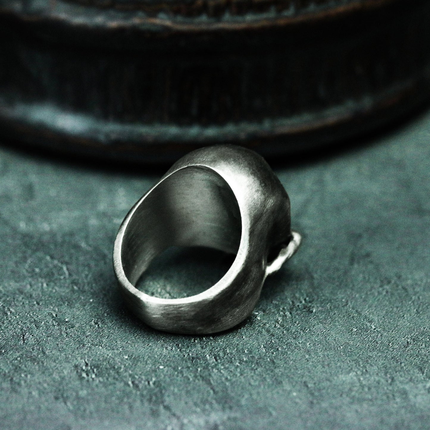 Motorcyclist Skull Ring ¨C Handmade 925 Silver Street Biker Band