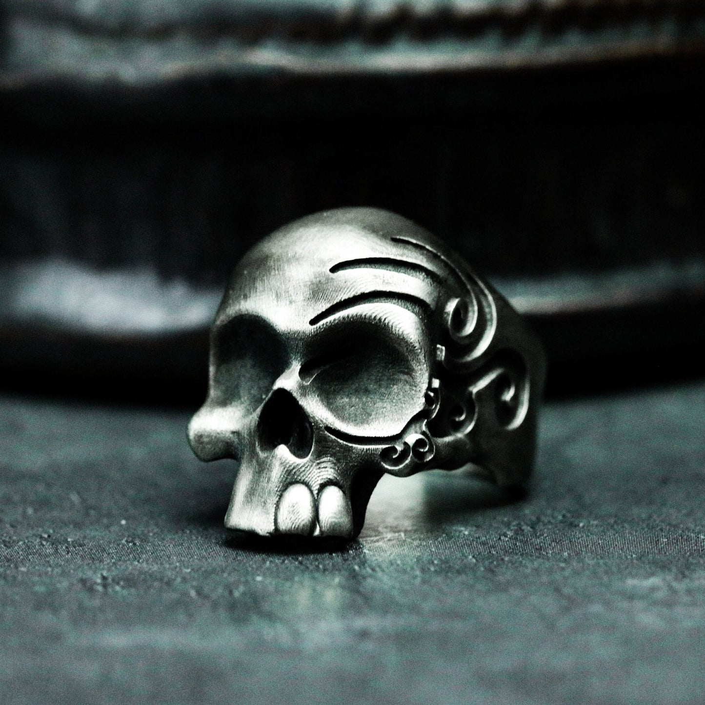 Motorcyclist Skull Ring ¨C Handmade 925 Silver Street Biker Band