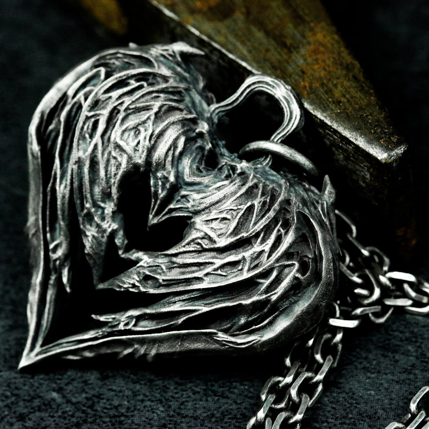 Shattered Heart Pendant ¨C Handmade 925 Silver Winged Necklace