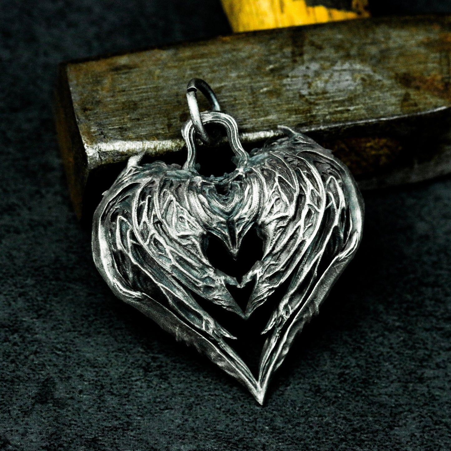 Shattered Heart Pendant ¨C Handmade 925 Silver Winged Necklace