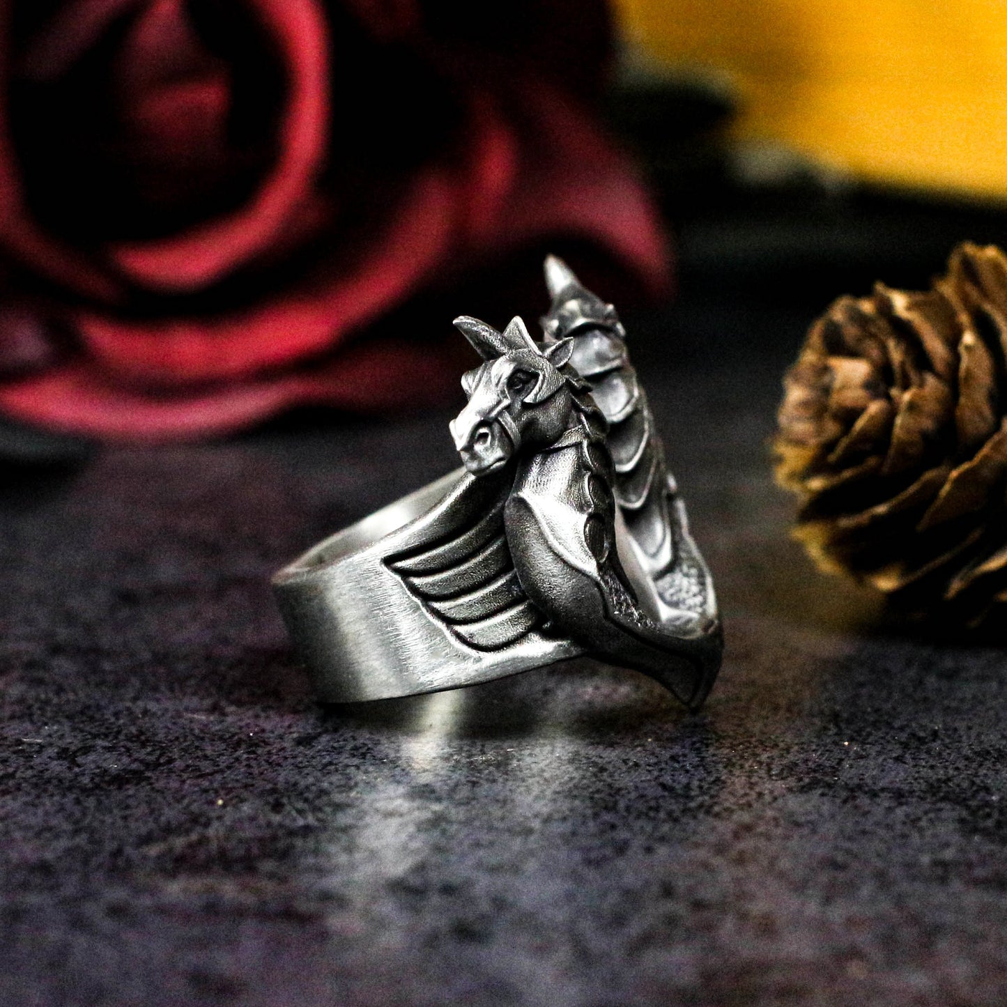 Twin Dragons Ring ¨C 925 Silver Handmade