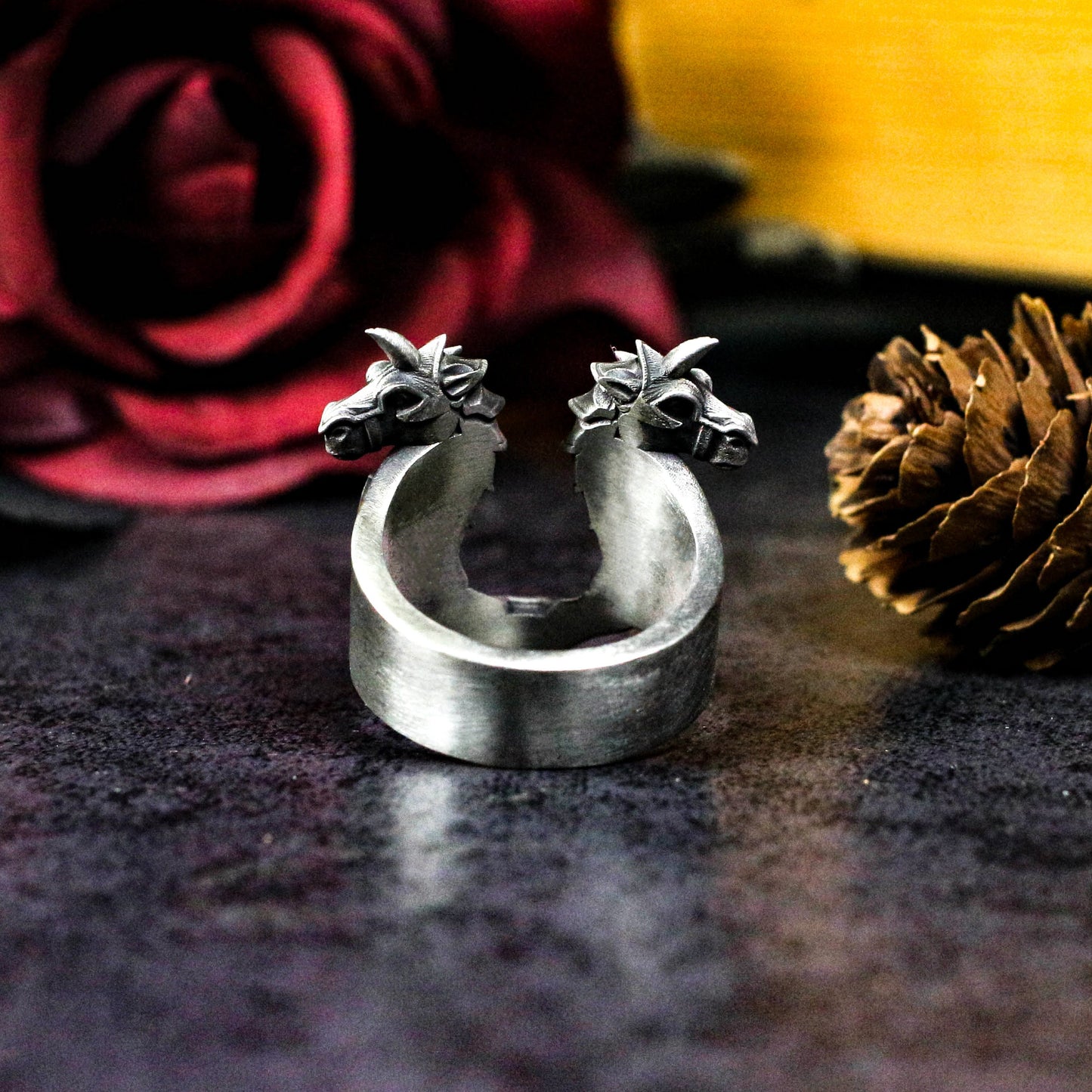 Twin Dragons Ring ¨C 925 Silver Handmade