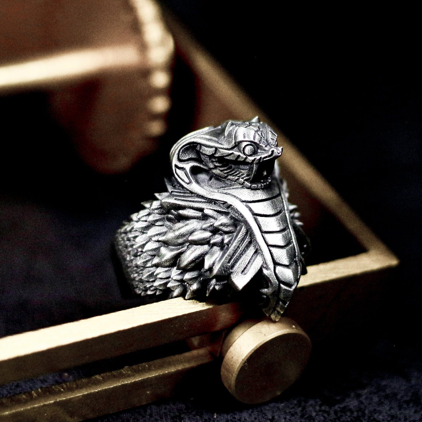 Cobra Head Ring - 925 Sterling Silver Handmade Bold