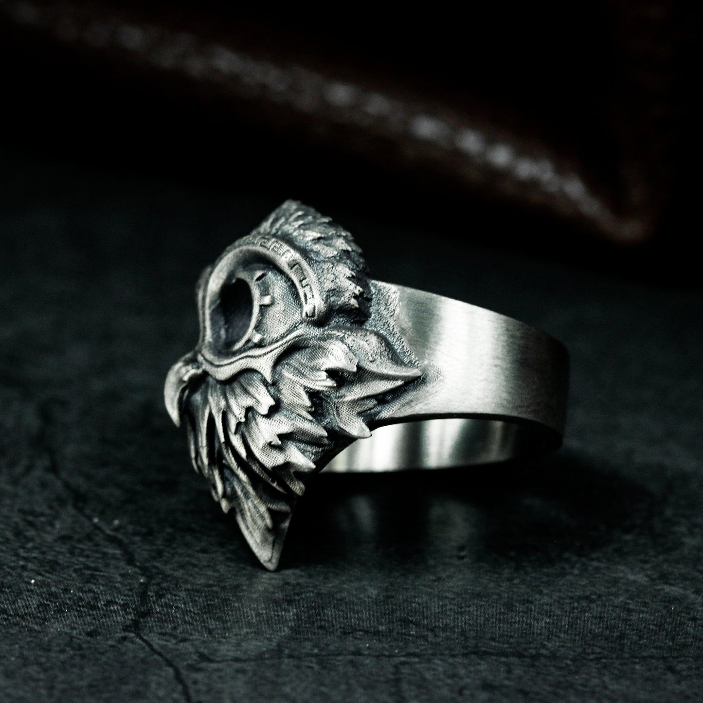 Goggled Owl Ring ¨C Handmade 925 Silver Forest Guardian Band
