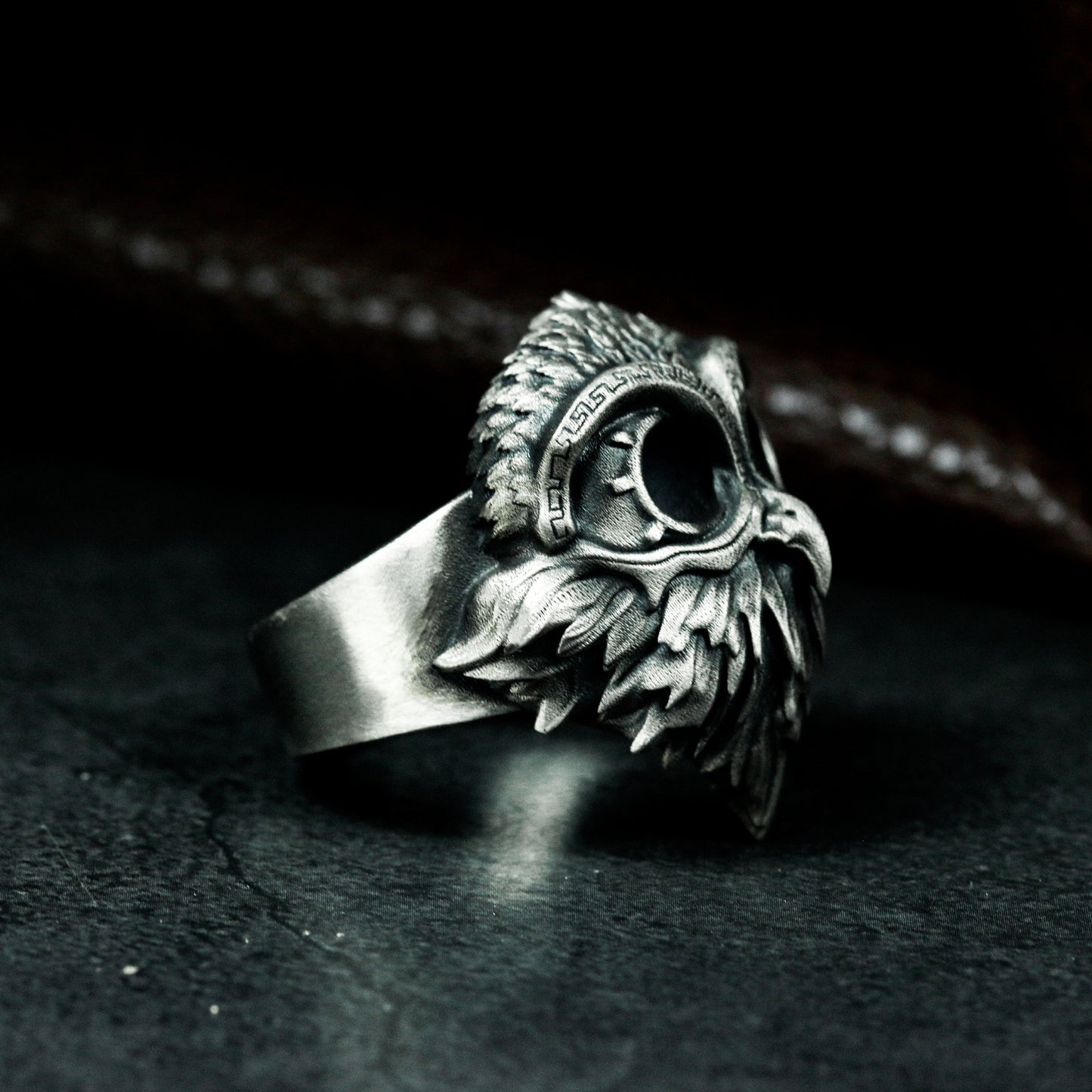 Goggled Owl Ring ¨C Handmade 925 Silver Forest Guardian Band