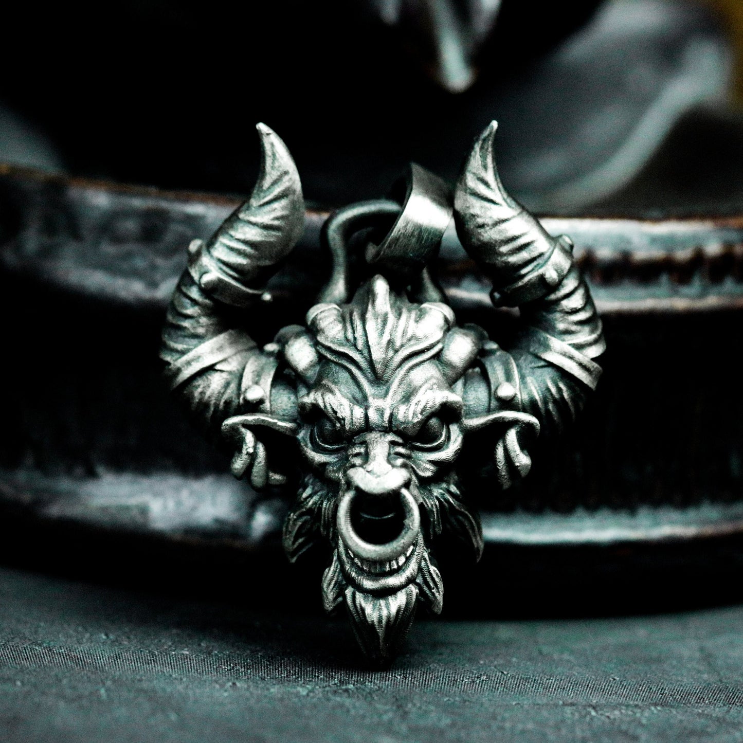 Horned Bull Pendant - 925 Silver Handmade Warrior Beast