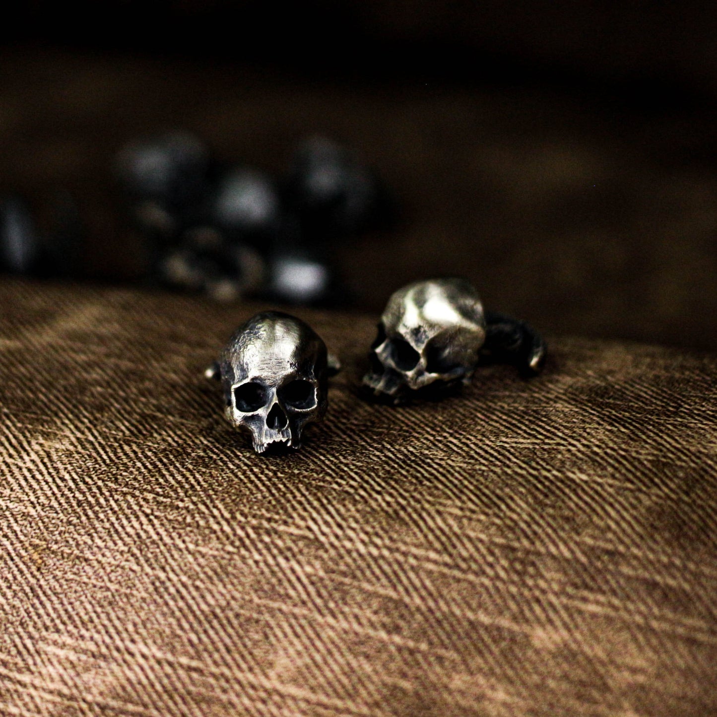 Human Skull Cufflinks - 925 Silver Handmade