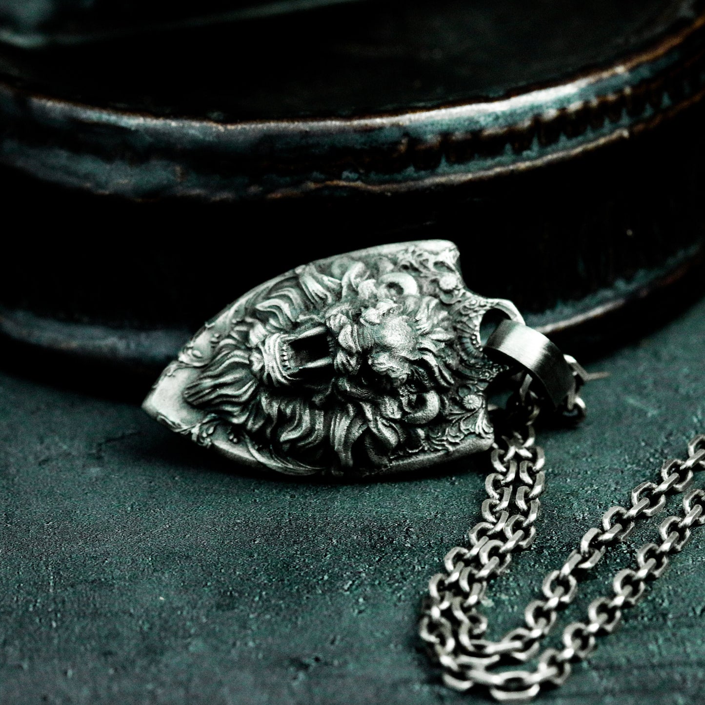 Lion Shield Pendant ¨C 925 Silver Handmade