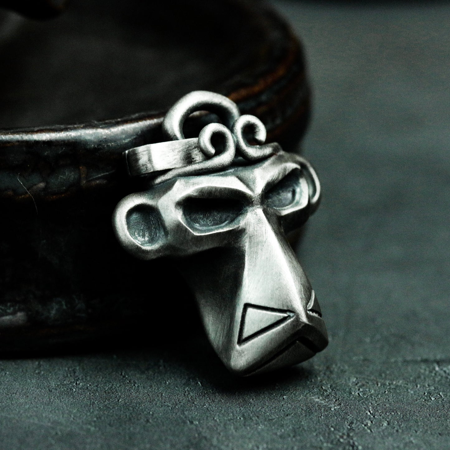 Dark Wukong Ape Pendant - 925 Sterling Silver Handmade Mystic
