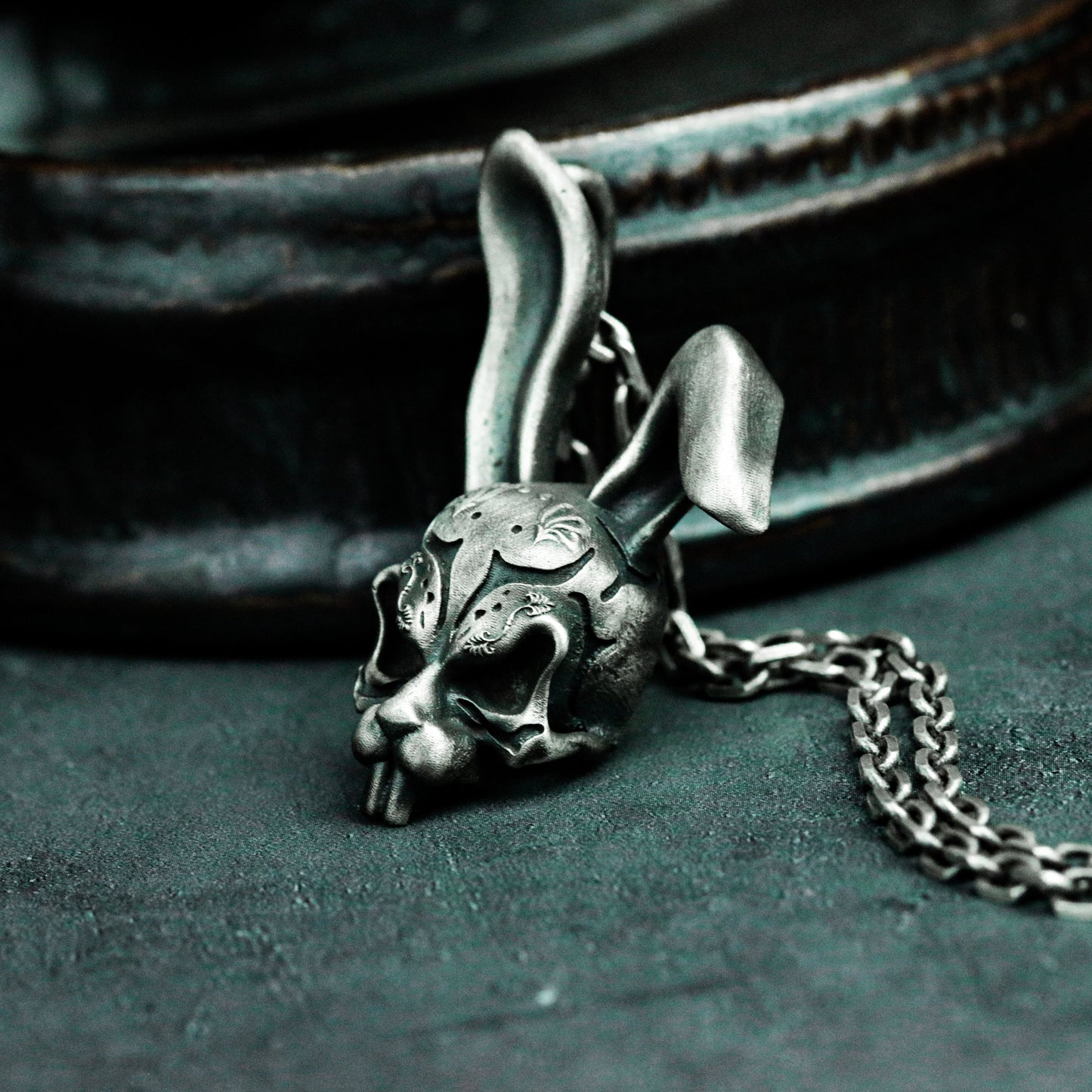 Bunny Skull Pendant ¨C Handmade 925 Silver Gothic Animal Necklace