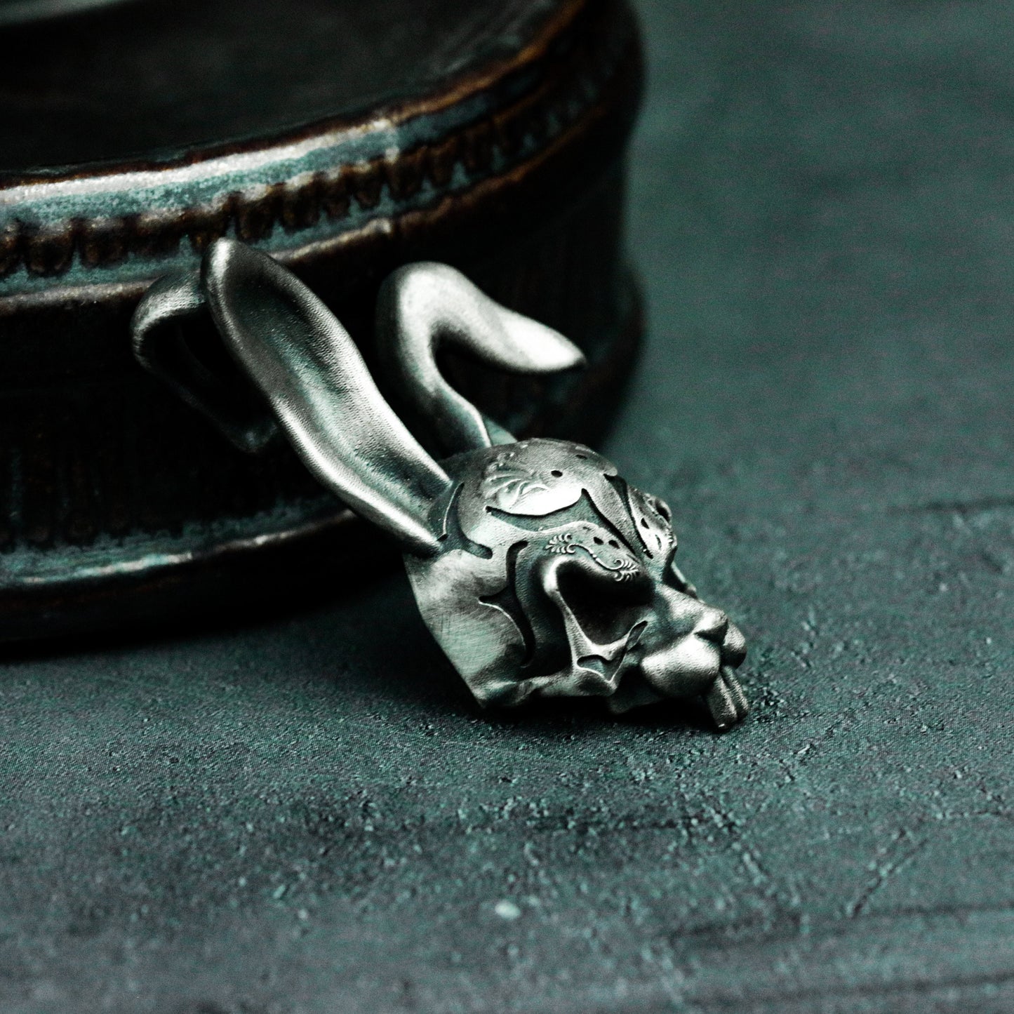 Bunny Skull Pendant ¨C Handmade 925 Silver Gothic Animal Necklace