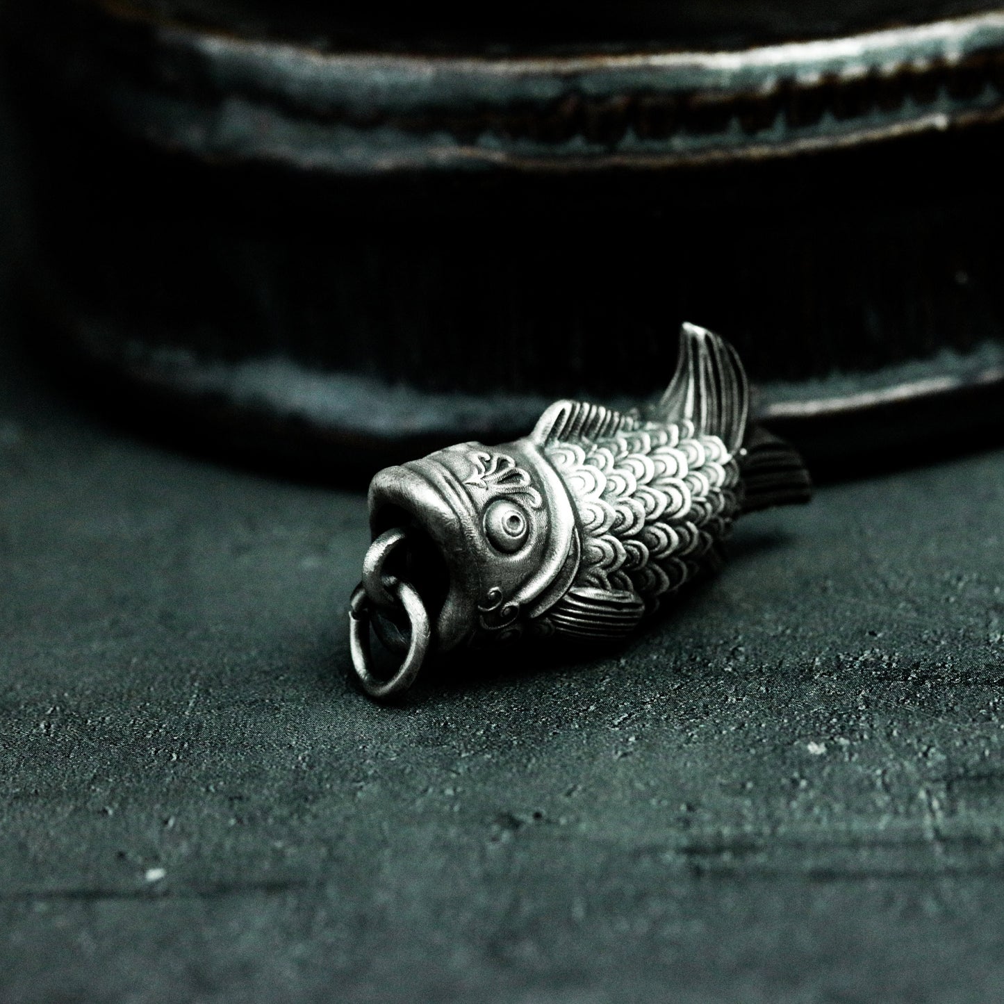 Koi Fish Pendant - Handmade 925 Silver Japanese Symbol