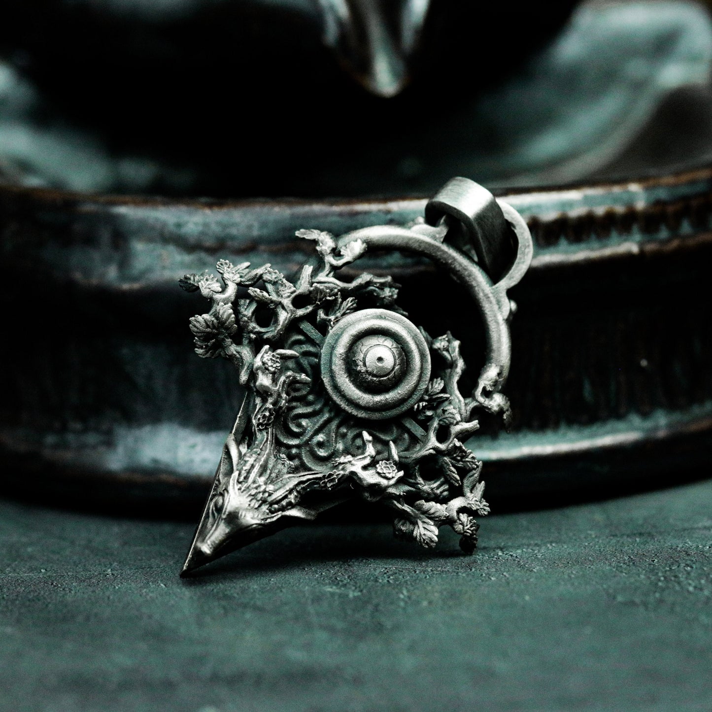 Totem Deer Eye Pendant - 925 Silver Handmade