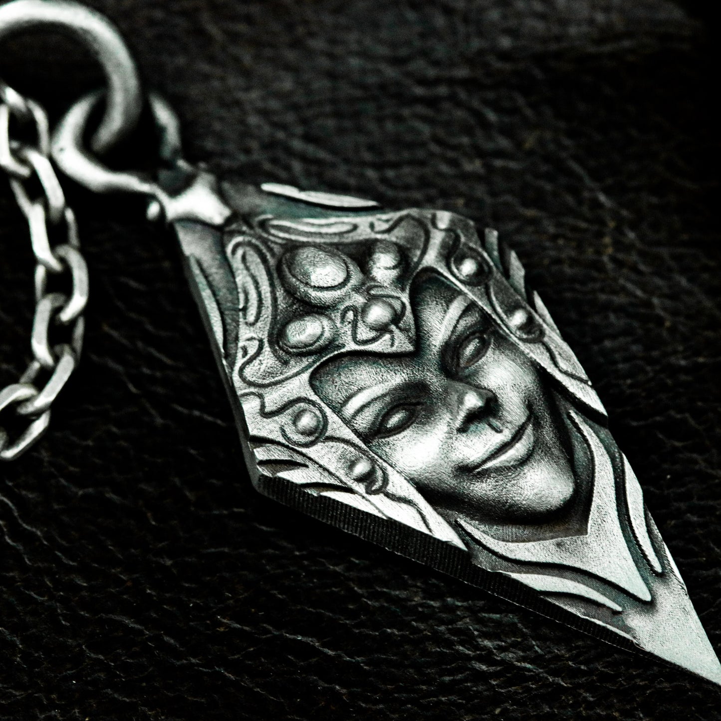 Face on Blade Pendant ¨C 925 Silver Handmade