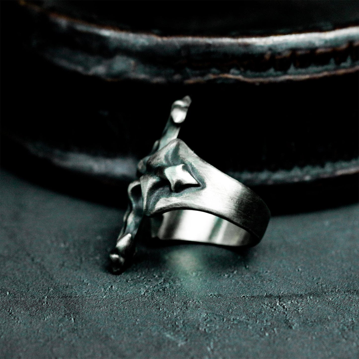 Cross Fleur Ring - 925 Sterling Silver Handmade Gothic