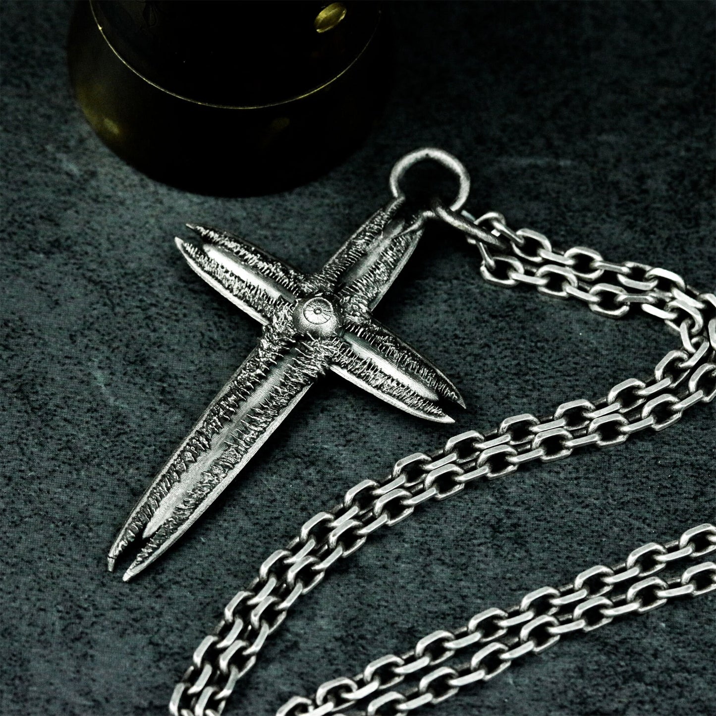 Torn Ghost Cross Pendant - 925 Silver Handmade
