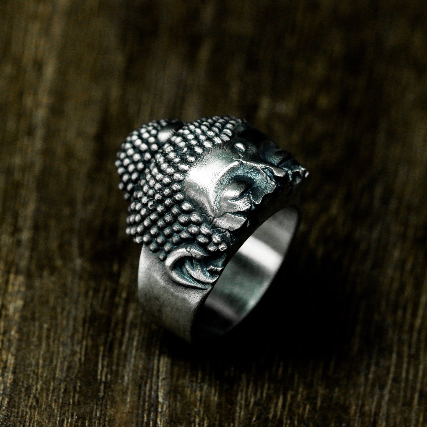 Buddha Head Ring - 925 Silver Handmade Sacred Design