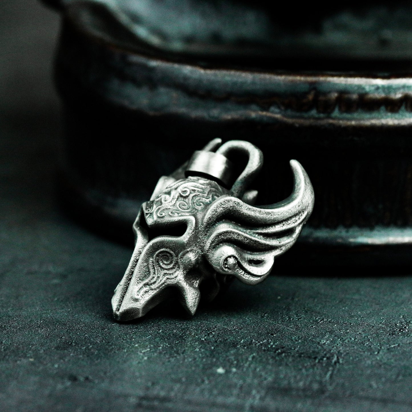 Horned Mask Pendant ¨C 925 Silver Handmade