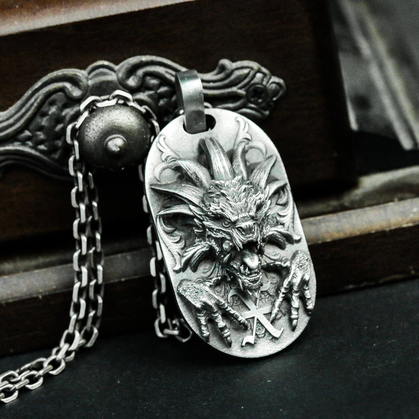 Infernal Seal Pendant ¨C 925 Sterling Silver Handmade