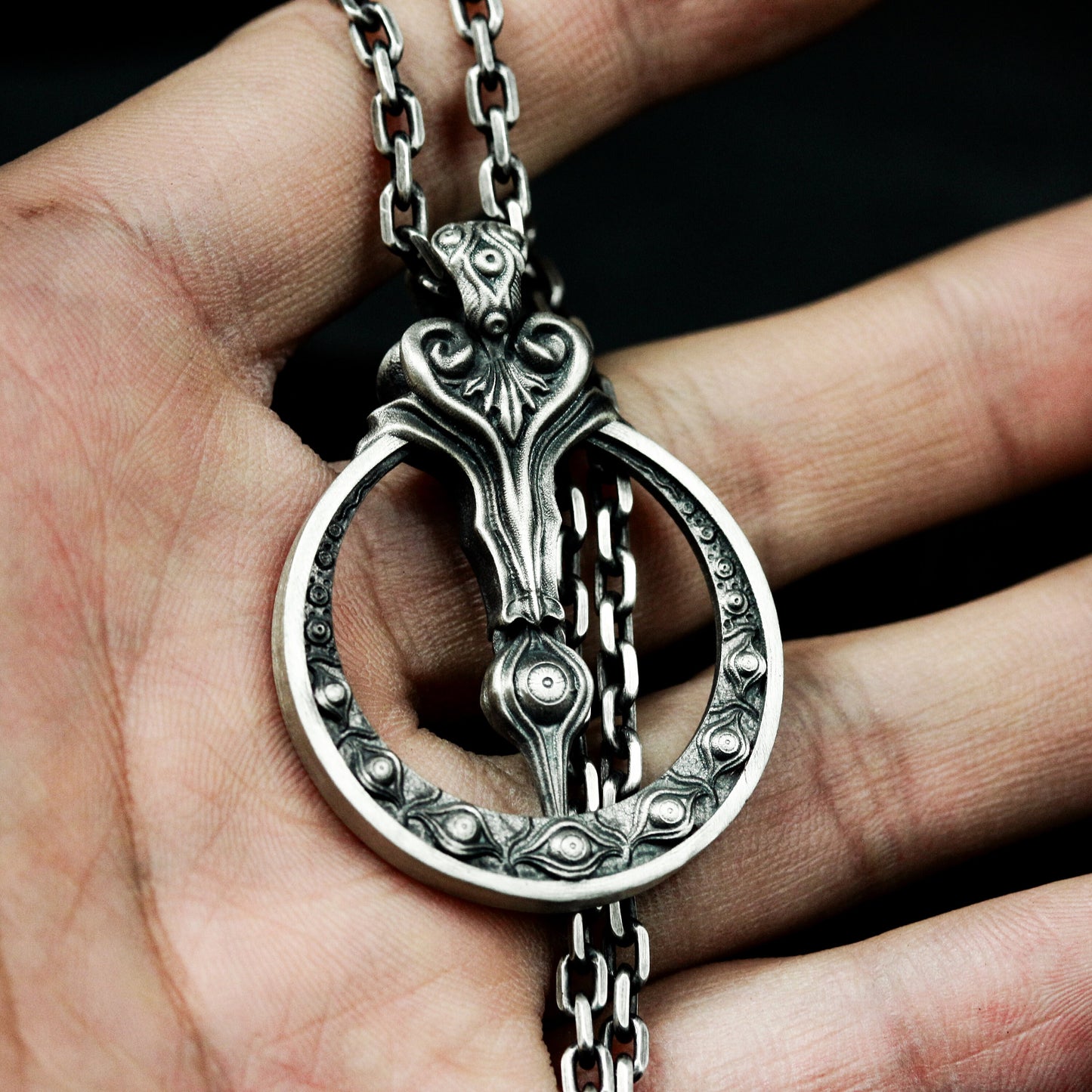 Serpent Key Pendant ¨C 925 Sterling Silver Handmade